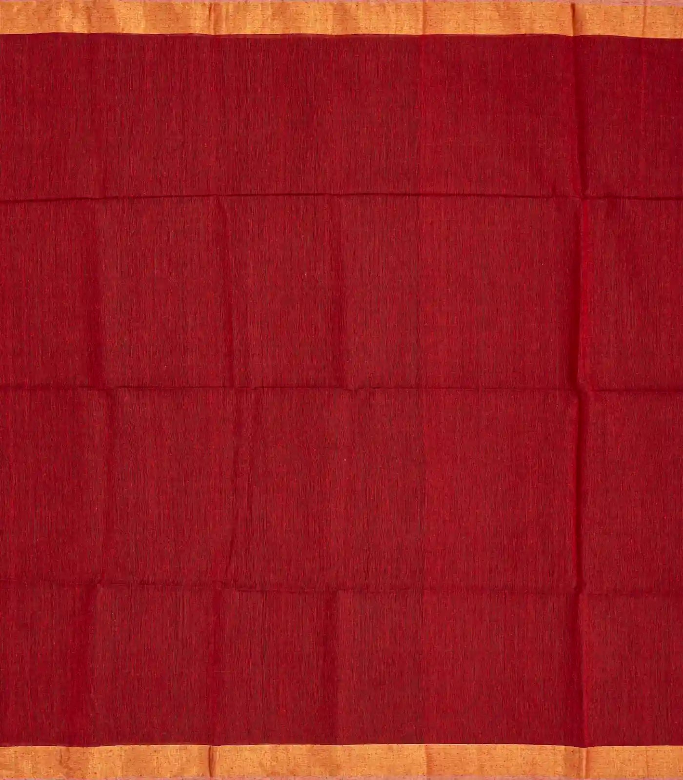 Crimson Handloom Kora Silk Saree With Stripes-Crimson