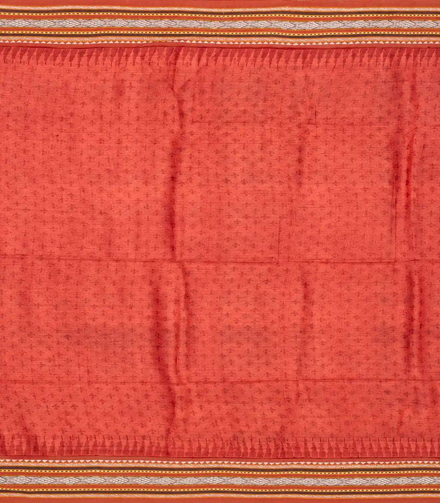 Crimson Handloom Tussar Silk Saree With Printed Floral Motifs-Crimson