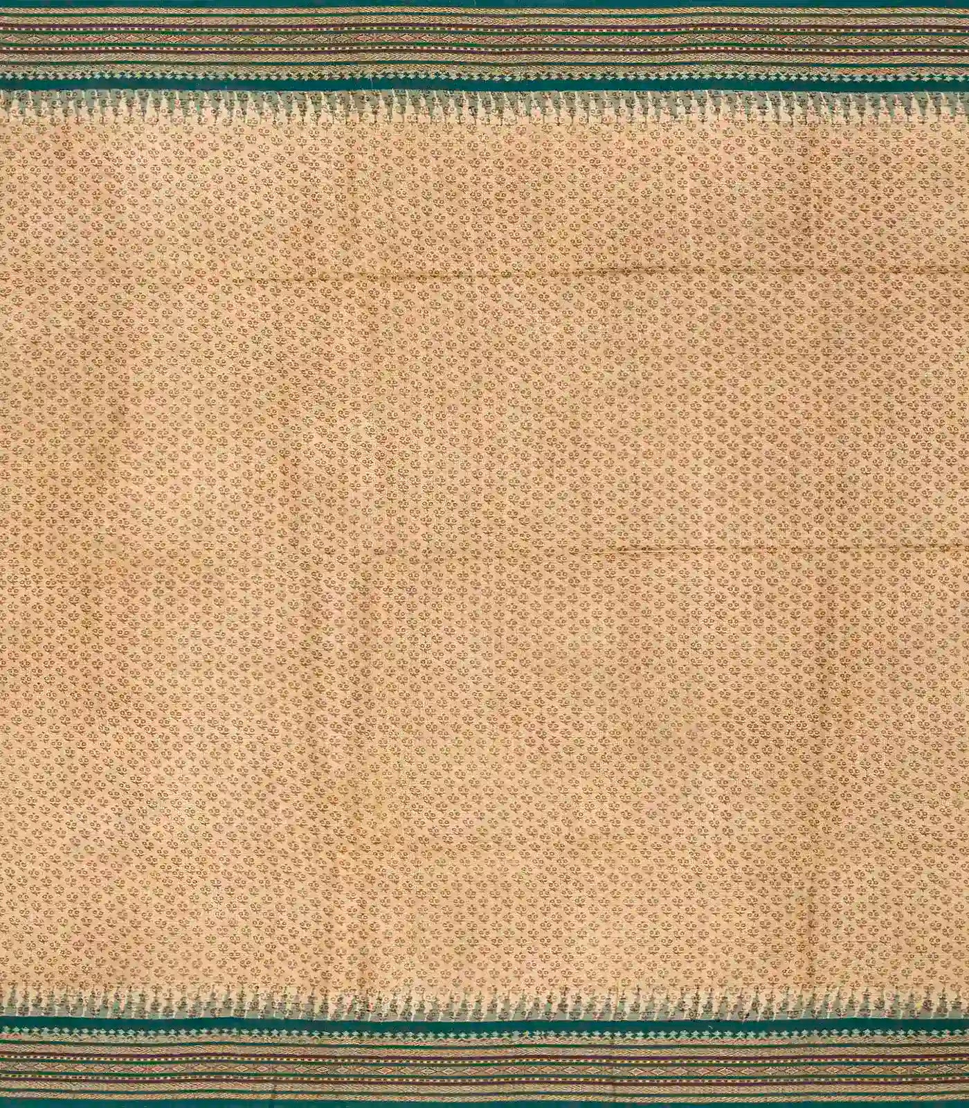 Red Handloom Tussar Silk Saree With Printed Floral Motifs-Red