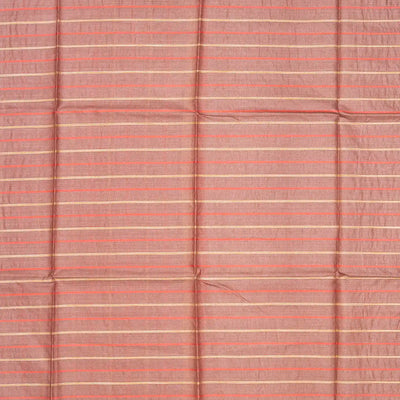 Taupe Handwoven Tussar Silk Saree With Stripes-Taupe