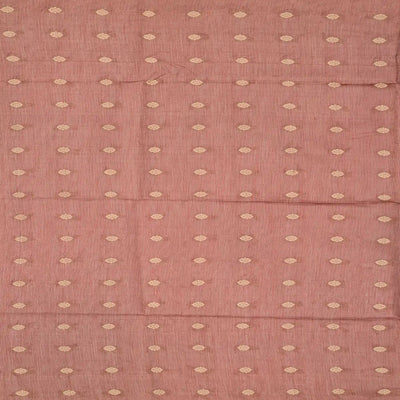 Chestnut Pink Handwoven Tussar Silk Saree With Floral Motifs-Chestnut Pink
