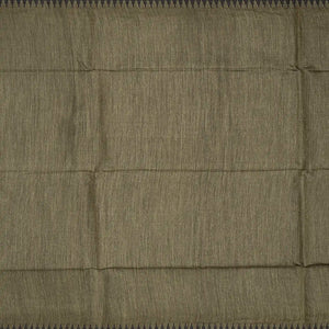 Sage Green Handwoven Tussar Silk Saree With Temple Border-Sage Green