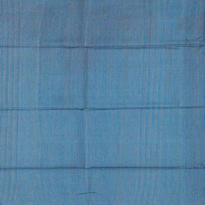 Blue Woven Tussar Silk Saree With Stripes-Blue