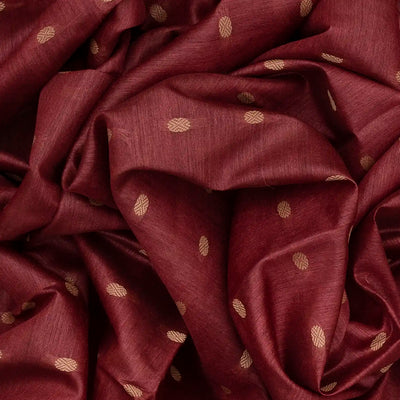 Brown Woven Tussar Silk Saree With Rudraksham Motifs-Brown