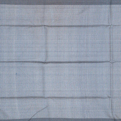 Steel Blue Woven Tussar Silk Saree With Button Motifs-Steel Blue