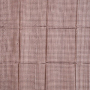 Dark Grey Handloom Tussar Silk Saree With Checks-Dark Grey