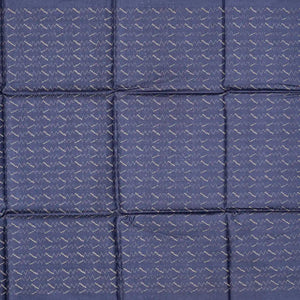 Steel Blue Woven Tussar Silk Saree With Chevron Stripes-Steel Blue