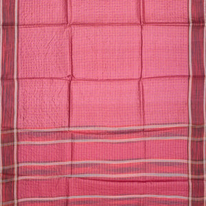 Chestnut Pink Woven Tussar Silk Saree With Dotted Checks-Chestnut Pink