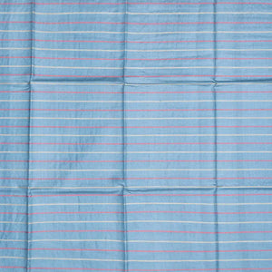 Light Blue Woven Tussar Silk Saree With Multi Stripes-Light Blue