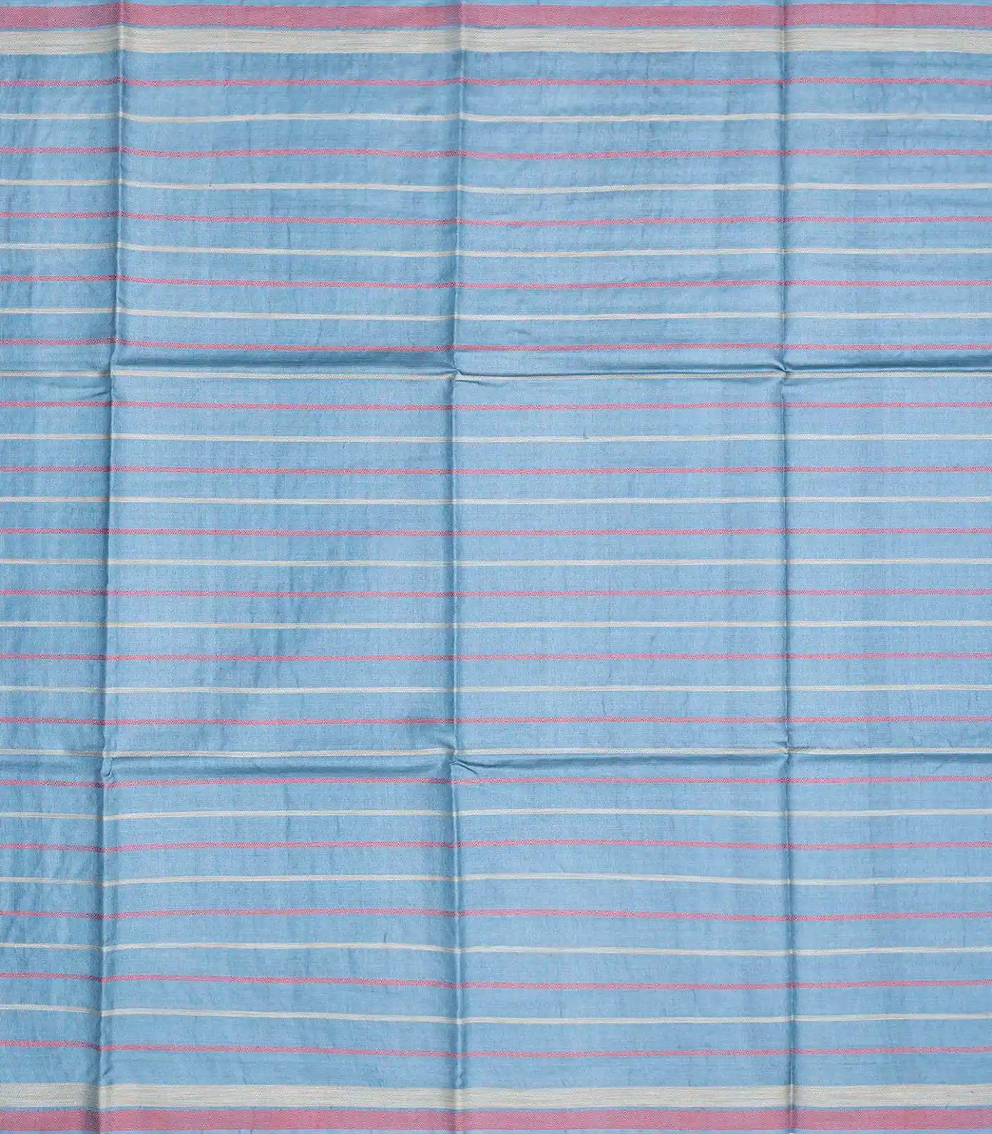 Light Blue Woven Tussar Silk Saree With Multi Stripes-Light Blue