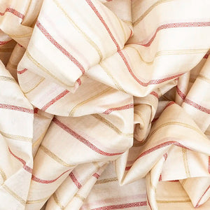 Off White Woven Tussar Silk Saree With Multi Stripes-Off White