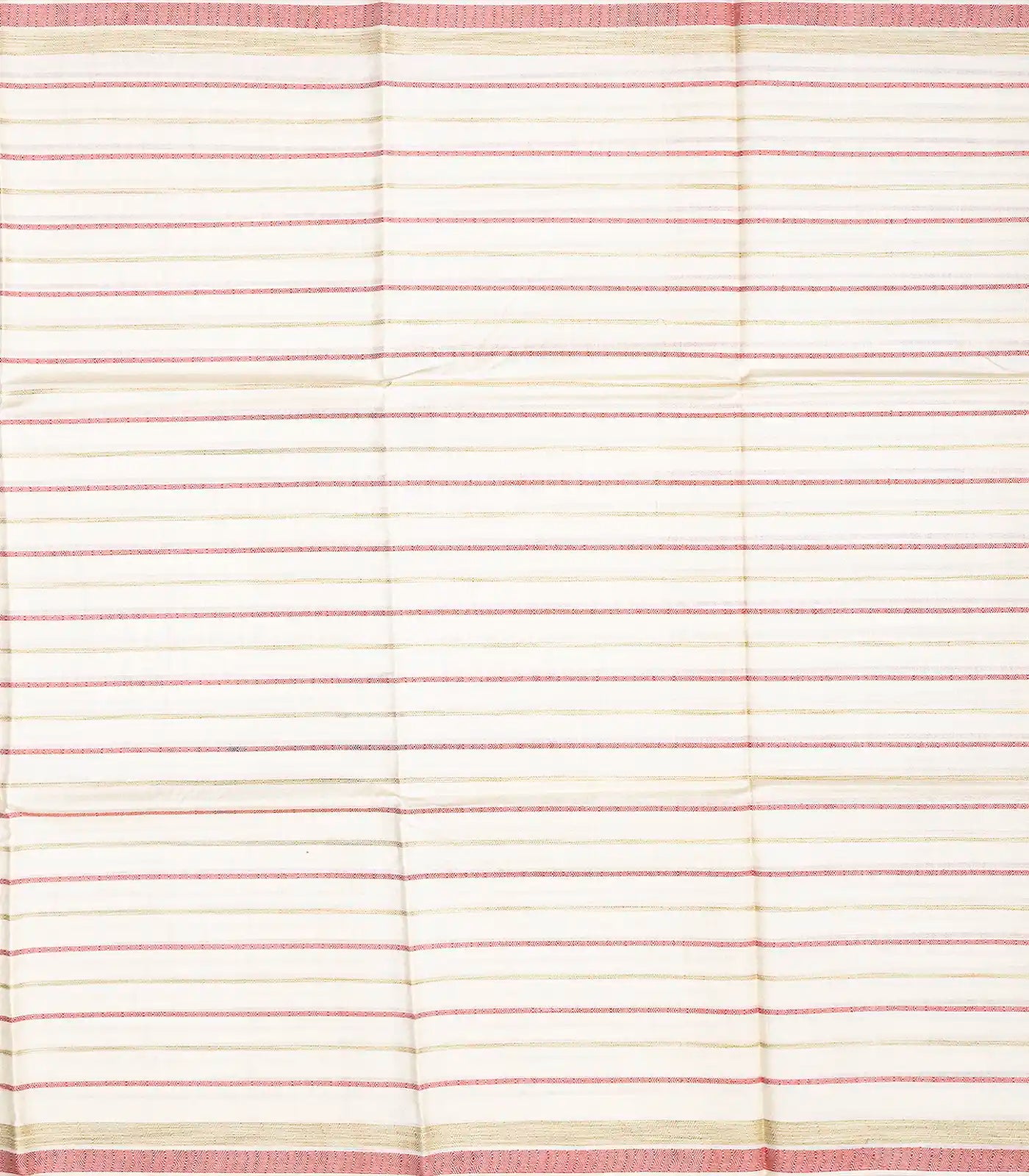 Off White Woven Tussar Silk Saree With Multi Stripes-Off White