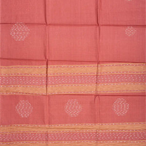 Light Peach Woven Tussar Silk Saree With Embroidered Motifs-Light Peach