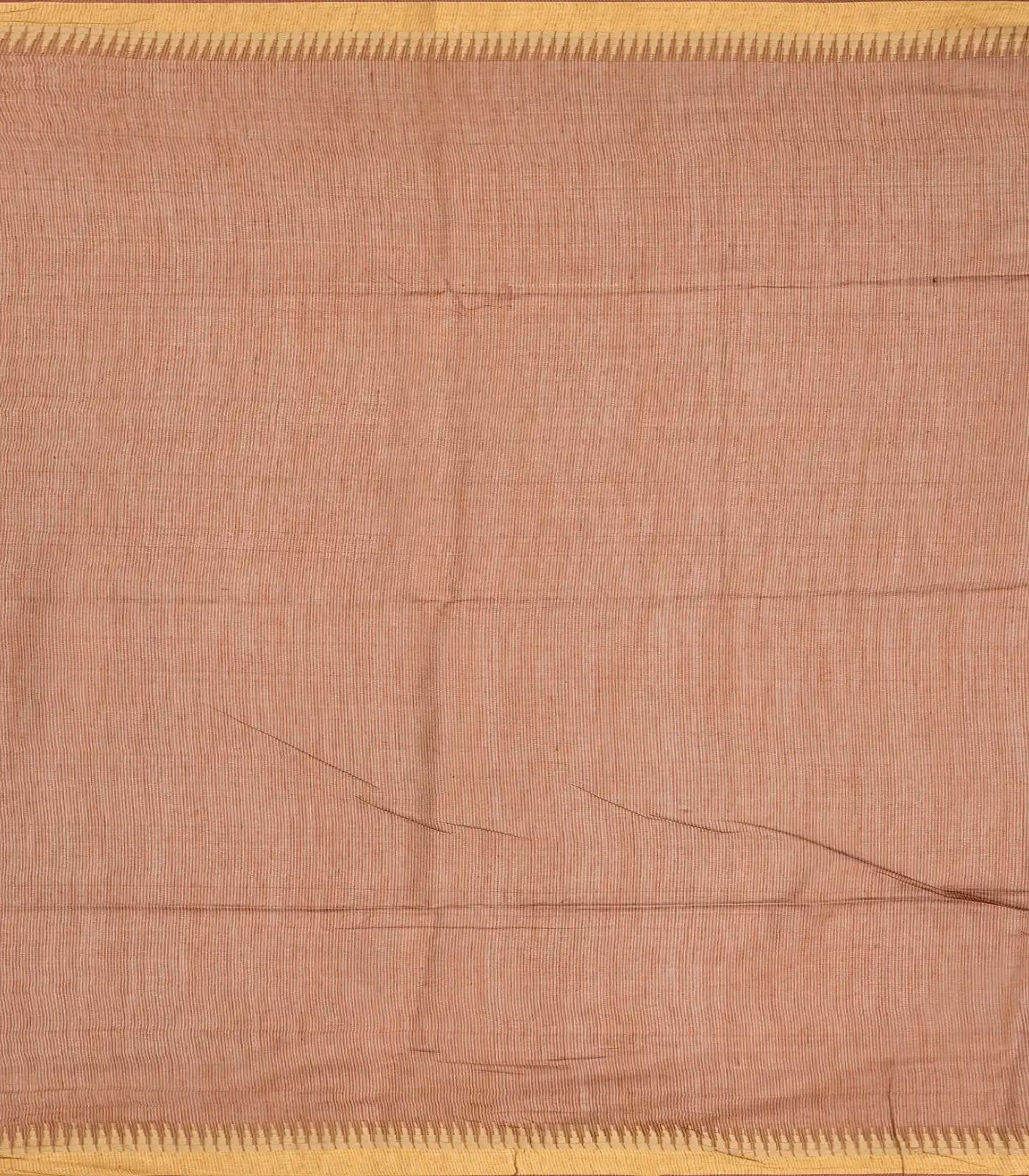 Brown Woven Tussar Silk Saree With Rudraksham Motifs-Brown