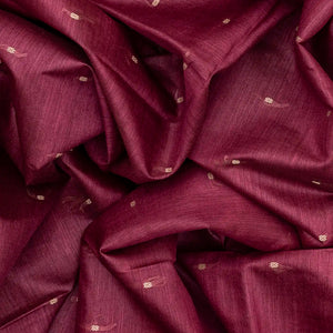 Chestnut Pink Woven Tussar Silk Saree With Button Motifs-Chestnut Pink