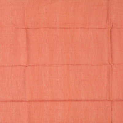Dark Peach Woven Tussar Silk Saree With Button Motifs-Dark Peach