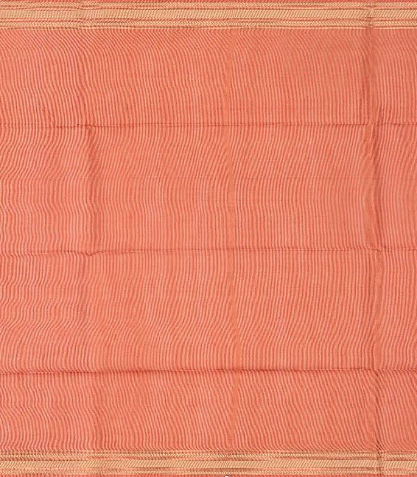 Dark Peach Woven Tussar Silk Saree With Button Motifs-Dark Peach