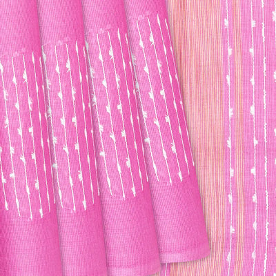 Bubble Gum Pink Woven Tussar Silk Saree With Diamond Motifs-BubbleGum Pink