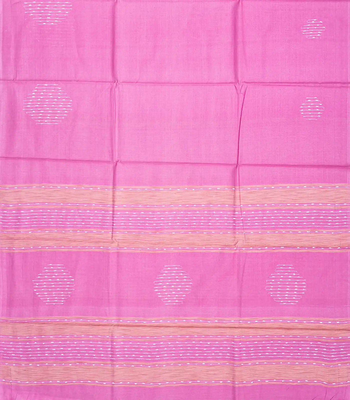 Bubble Gum Pink Woven Tussar Silk Saree With Diamond Motifs-BubbleGum Pink