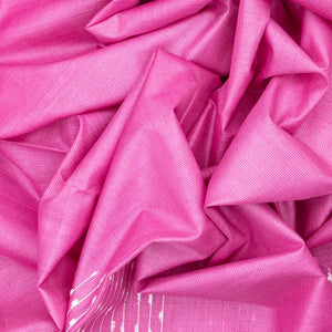 Bubble Gum Pink Woven Tussar Silk Saree With Diamond Motifs-BubbleGum Pink