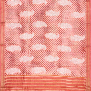Baby  Handloom Tussar Silk Saree With Printed & Embroidery Motifs-Baby Pink