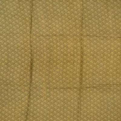Mustard Handwoven Printed Tussar Silk Saree With Floral Motifs-Mustard