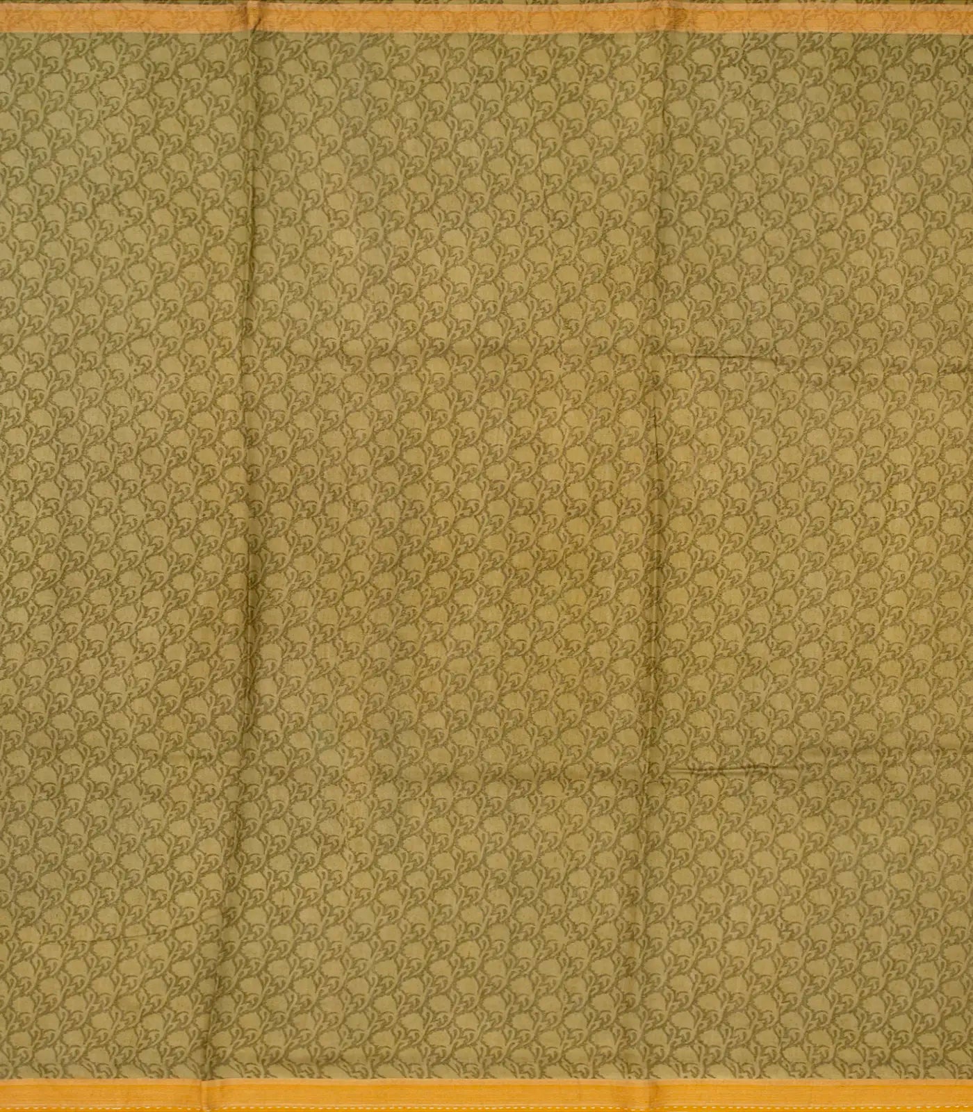Mustard Handwoven Printed Tussar Silk Saree With Floral Motifs-Mustard