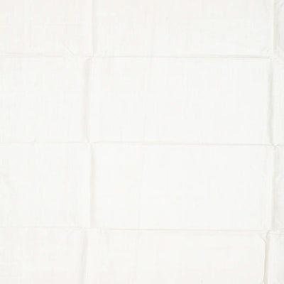 White Handwoven Tussar Silk Saree With Purple Floral Motifs-White