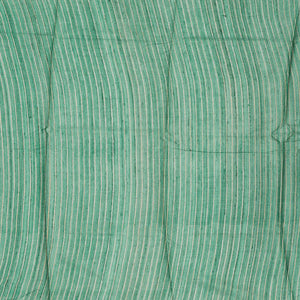 Sea Green Handloom Tussar Silk Saree With Printed Bird Motifs-Sea Green