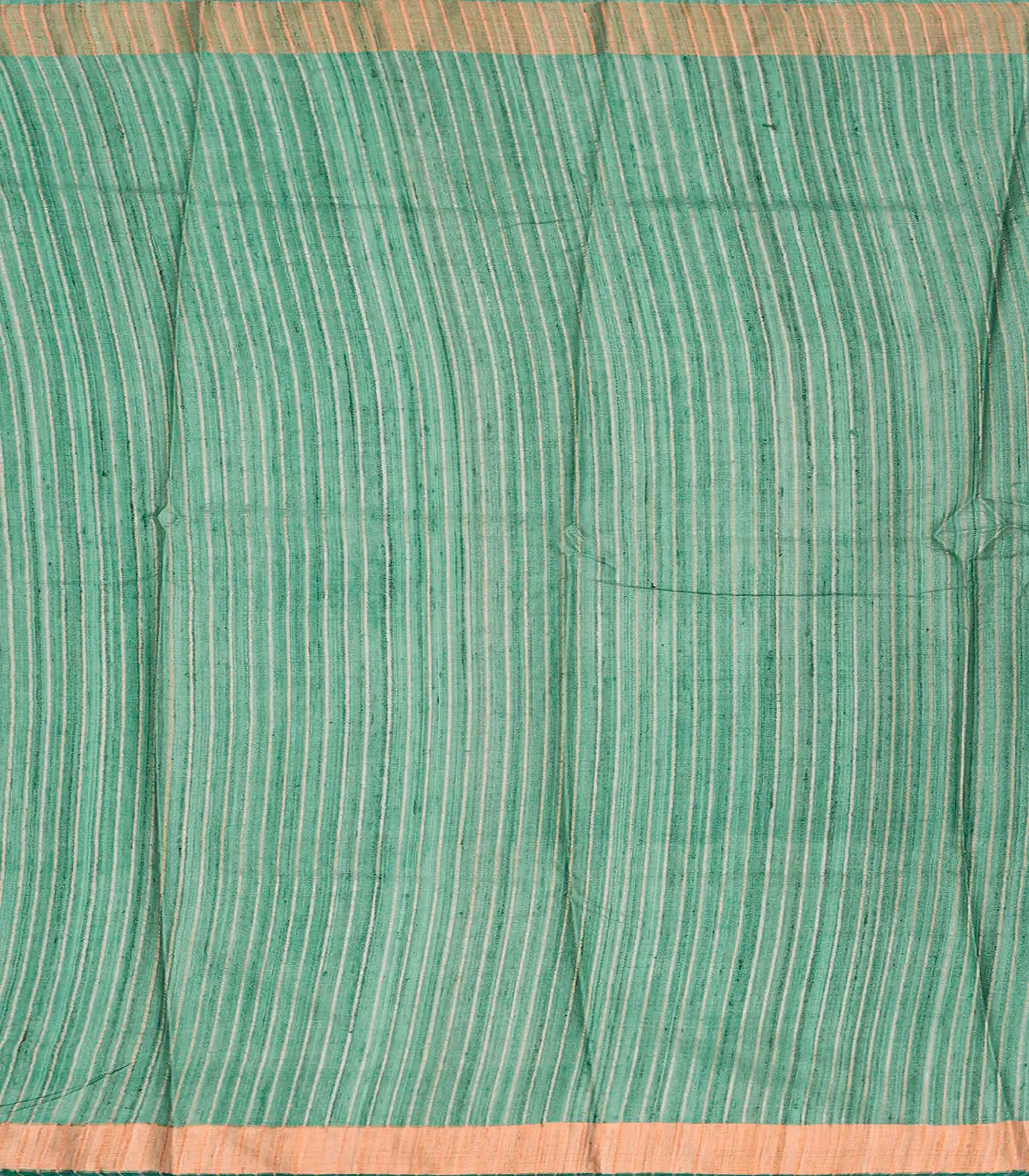 Sea Green Handloom Tussar Silk Saree With Printed Bird Motifs-Sea Green
