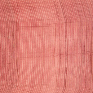 Chestnut Pink Handloom Tussar Silk Saree With Printed Bird Motifs-Chestnut Pink