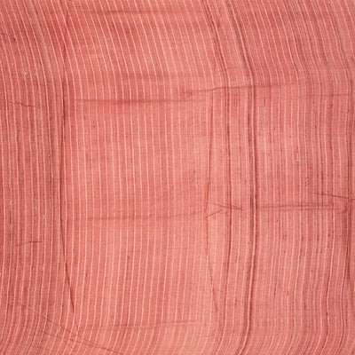 Chestnut Pink Handloom Tussar Silk Saree With Printed Bird Motifs-Chestnut Pink