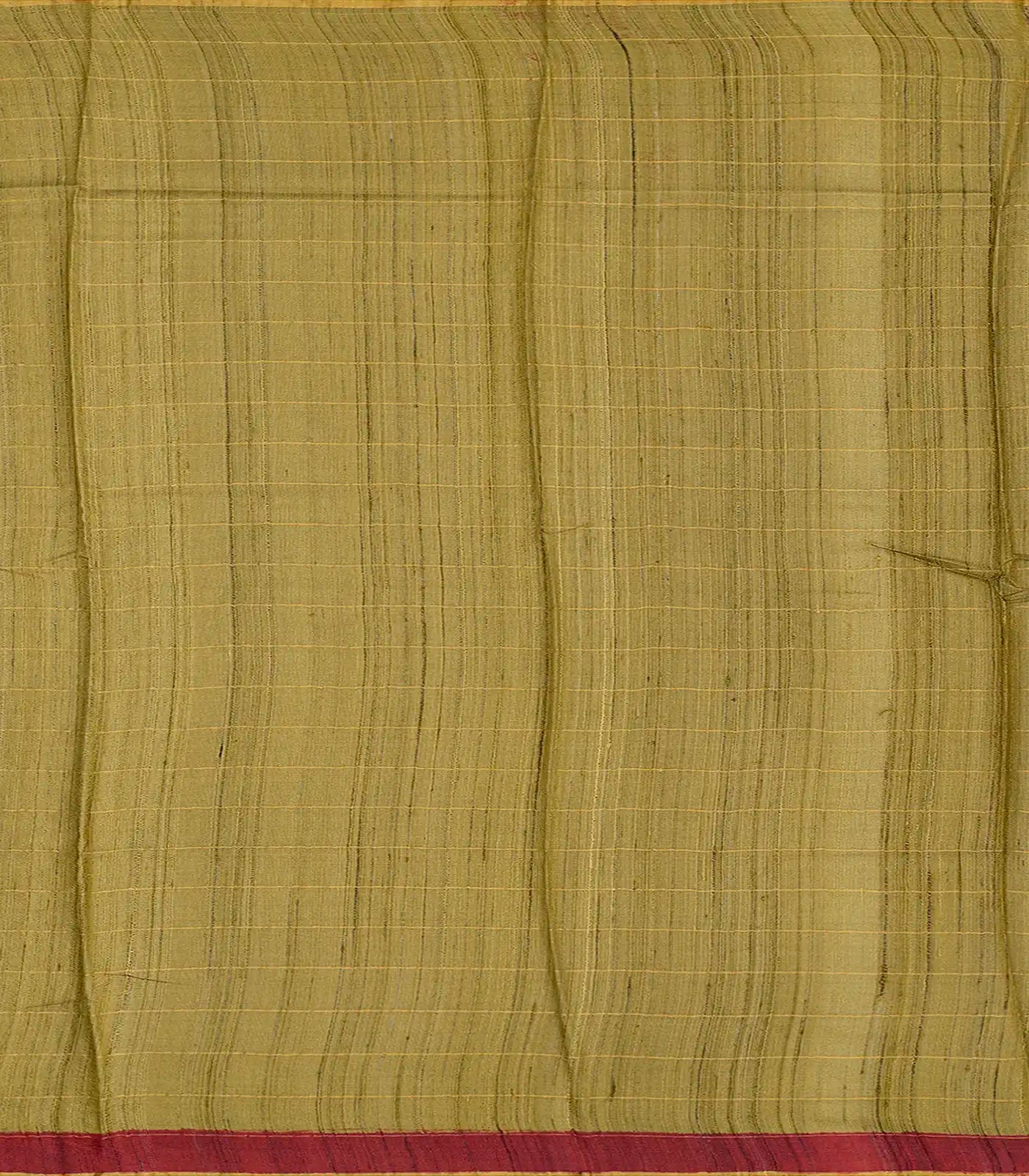 Sage Green Handloom Tussar Silk Saree With Printed Floral Motifs-Sage Green