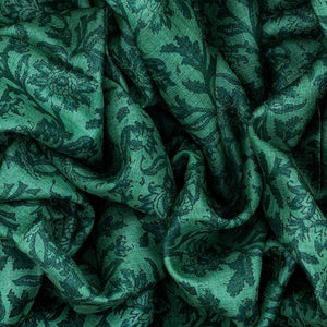 Sea Green Handloom Tussar Silk Saree With Printed Floral Motifs-Sea Green