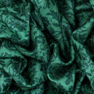Sea Green Handloom Tussar Silk Saree With Printed Floral Motifs-Sea Green