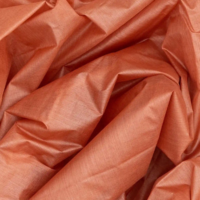 Peach Handwoven Tussar Silk Saree With Floral Motifs In Border-Peach