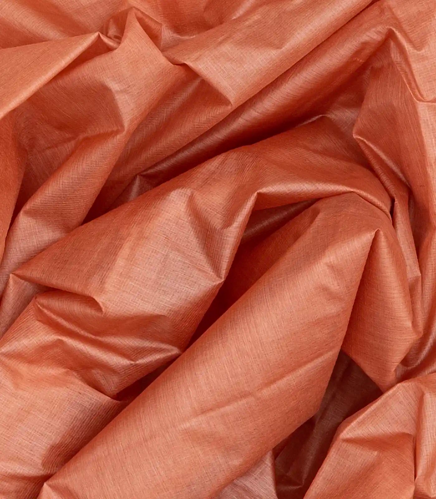 Peach Handwoven Tussar Silk Saree With Floral Motifs In Border-Peach