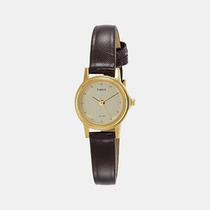 Classics Women Quartz Gold Dial Analog Leather Watch TW000CS11
