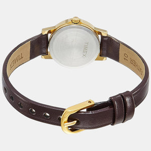 Classics Women Quartz Gold Dial Analog Leather Watch TW000CS11