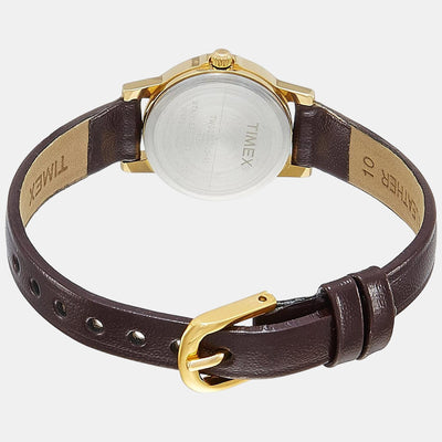 Classics Women Quartz Gold Dial Analog Leather Watch TW000CS11