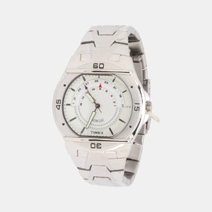 Fashion Men Quartz Silver Dial Analog Stainless Steel Watch TW000EL06