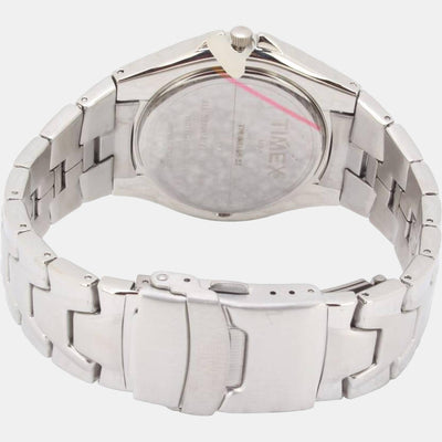 Fashion Men Quartz Silver Dial Analog Stainless Steel Watch TW000EL06