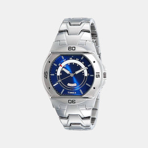 Fashion Men Quartz Blue Dial Analog Stainless Steel Watch TW000EL08
