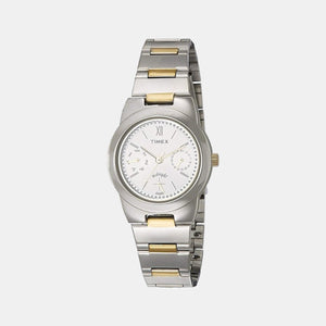 Fashion Women Quartz Silver Dial Analog Stainless Steel Watch TW000J108