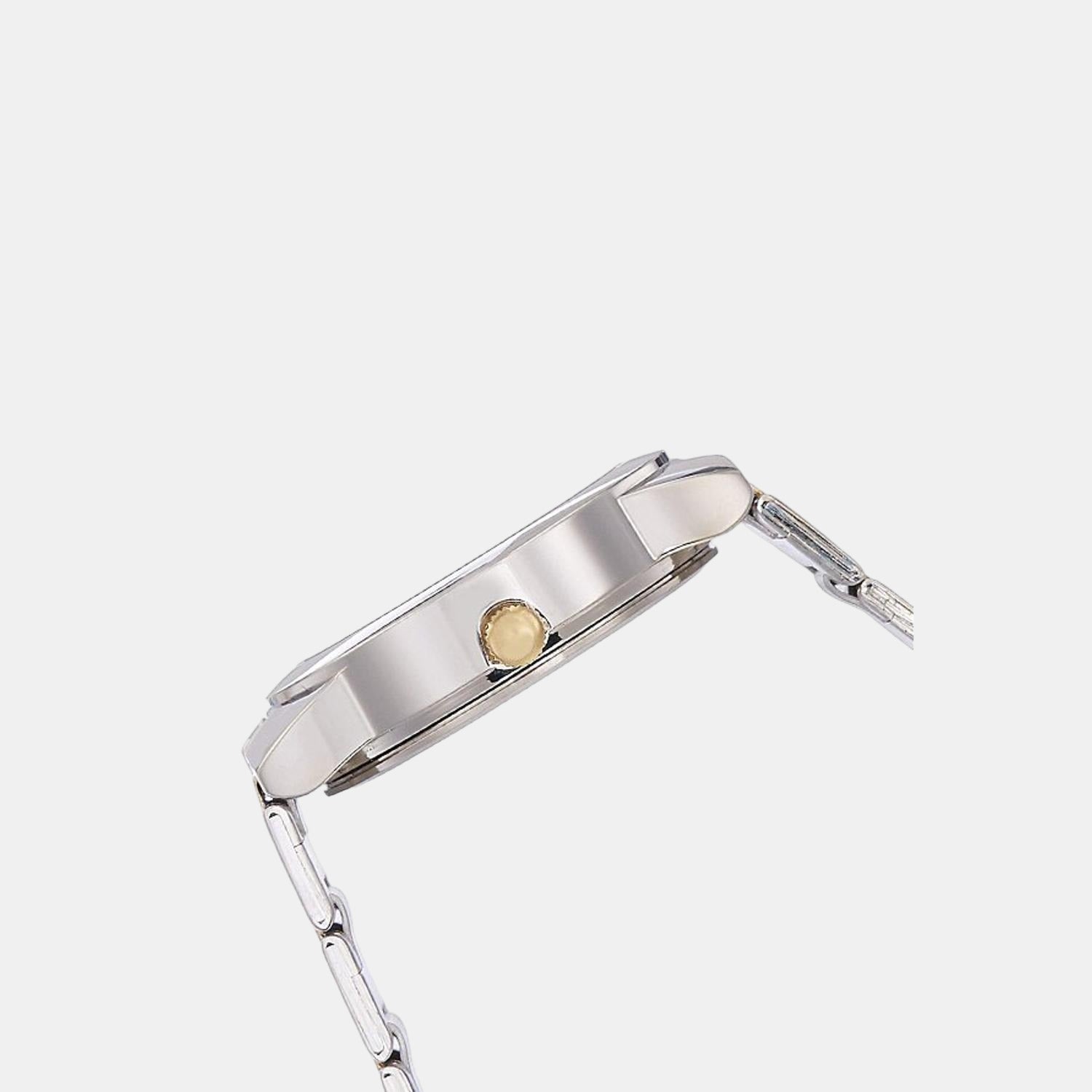 Fashion Women Quartz Silver Dial Analog Stainless Steel Watch TW000J108