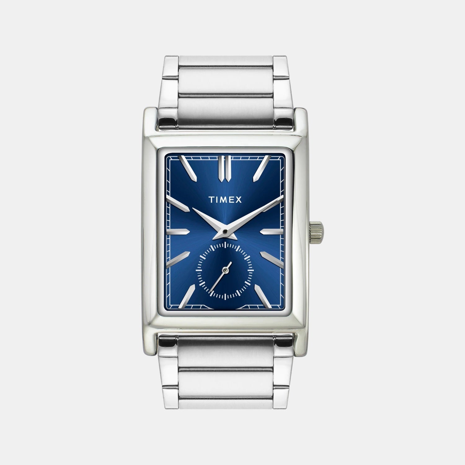 Fashion Men Quartz Blue Dial Analog Stainless Steel Watch TW000L523
