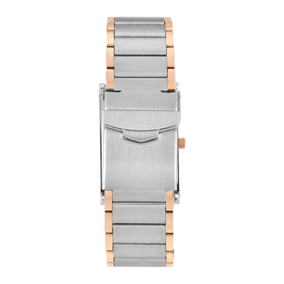 Fashion Men Quartz Silver Dial Analog Stainless Steel Watch TW000L525