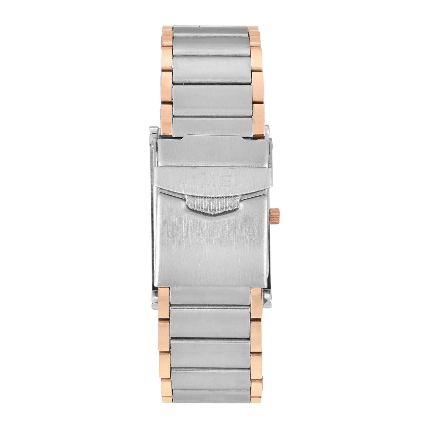 Fashion Men Quartz Silver Dial Analog Stainless Steel Watch TW000L525