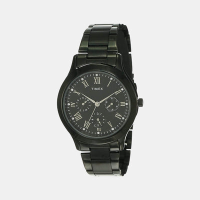 Fashion Women Quartz Black Dial Chronograph Stainless Steel Watch TW000Q809