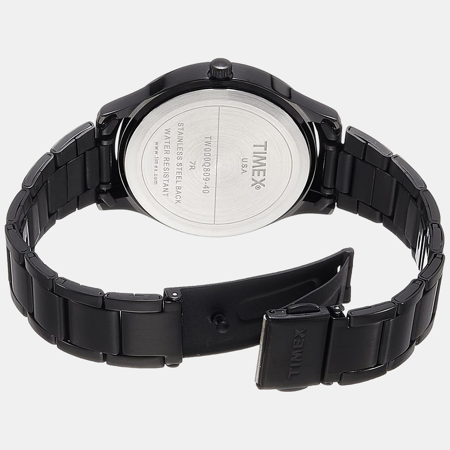Fashion Women Quartz Black Dial Chronograph Stainless Steel Watch TW000Q809